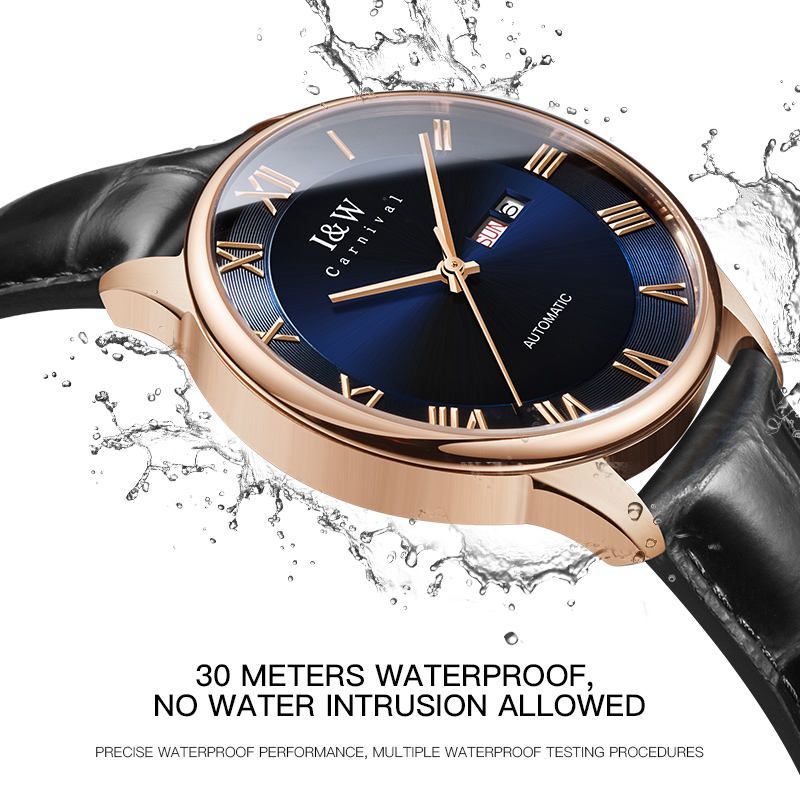 PSQ-I&W513 Luxury Brand High End Men's Mechanical Watch New MIYOTA Automatic Sapphire Waterproof Relogio Masculino with Leather Band