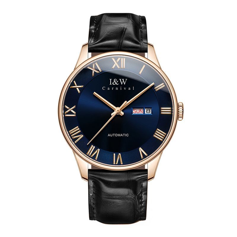 PSQ-I&W513 Luxury Brand High End Men's Mechanical Watch New MIYOTA Automatic Sapphire Waterproof Relogio Masculino with Leather Band