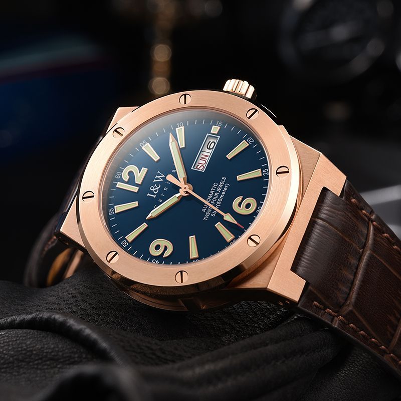 PSQ-I&W589 Luxury Sports Mechanical Watch NH36 Top Brand New Fashion Analog Men's Date Automatic Movement Relogio Masculino Luminous