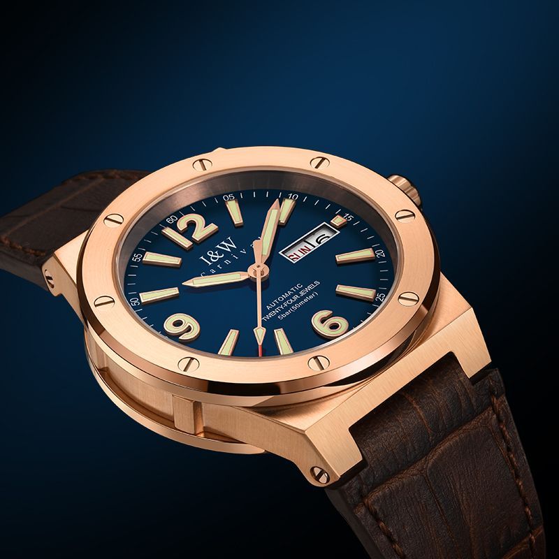 PSQ-I&W589 Luxury Sports Mechanical Watch NH36 Top Brand New Fashion Analog Men's Date Automatic Movement Relogio Masculino Luminous