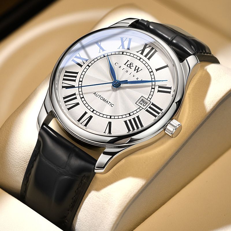 PSQ-I&W665​ Men's Watch Miyota Automatic Movement, Stainless Steel Case, Water Resistance, Solid Stainless Steel Leather Strap, Diver Functions  Daytime Illumination