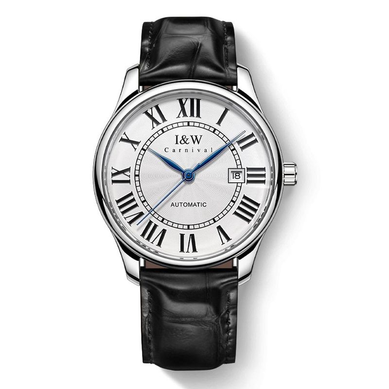 PSQ-I&W665​ Men's Watch Miyota Automatic Movement, Stainless Steel Case, Water Resistance, Solid Stainless Steel Leather Strap, Diver Functions  Daytime Illumination