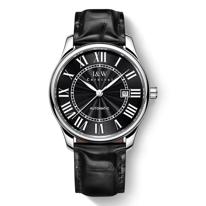 PSQ-I&W665​ Men's Watch Miyota Automatic Movement, Stainless Steel Case, Water Resistance, Solid Stainless Steel Leather Strap, Diver Functions  Daytime Illumination