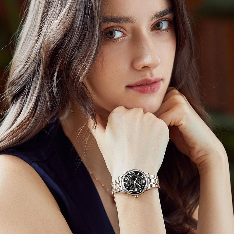 PSQ-I&W665 Couple's Quartz Watch Romantic Dial Sapphire Scratch-Resistant Glass Witness Love Time Steel Strip quartz watcheel Stri