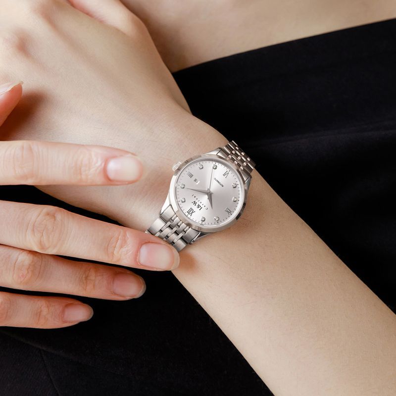 PSQ-I&W512G Women's Automatic Mechanical Watch with Japanese NH36A Movement, Stainless Steel Case, Sapphire Glass, Diamond Inlay, Single Calendar