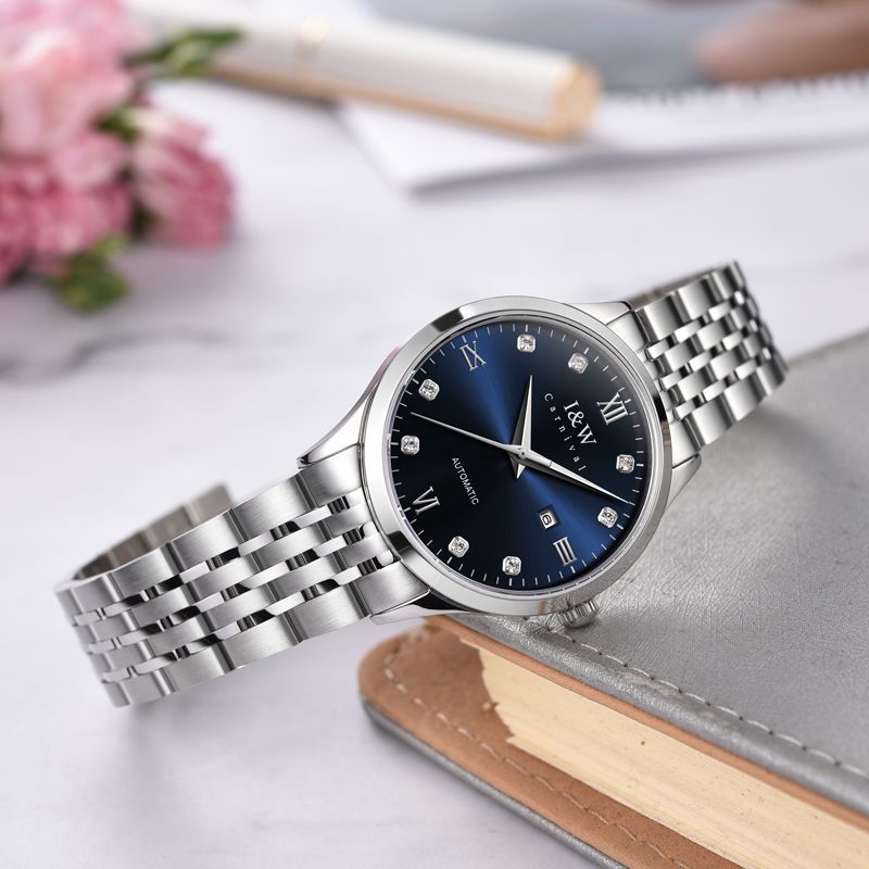 PSQ-I&W512G Women's Automatic Mechanical Watch with Japanese NH36A Movement, Stainless Steel Case, Sapphire Glass, Diamond Inlay, Single Calendar