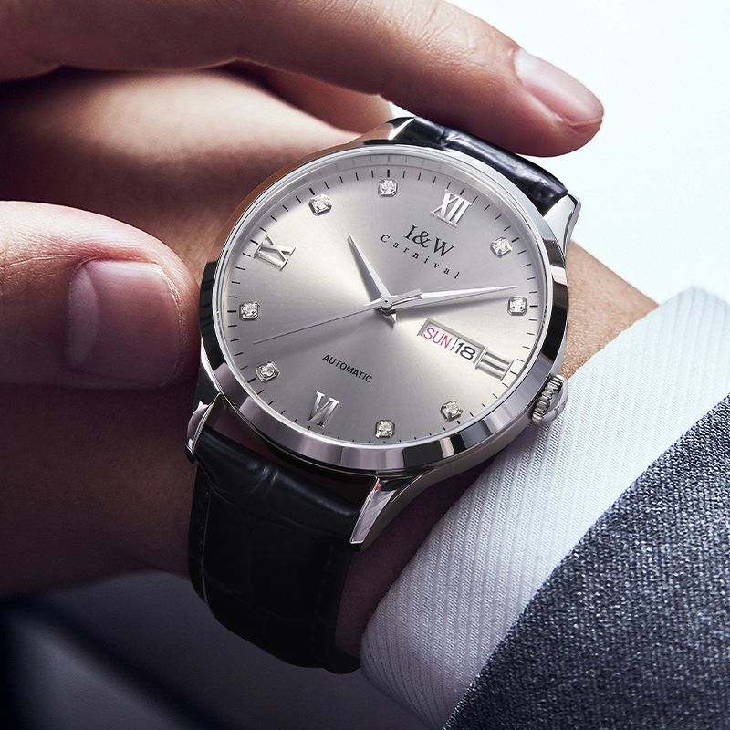 PSQ-I&W 5121 Swiss Fashion Light Luxury Mechanical Watch Stainless Steel Sapphire Crystal Butterfly Clasp for Men Women