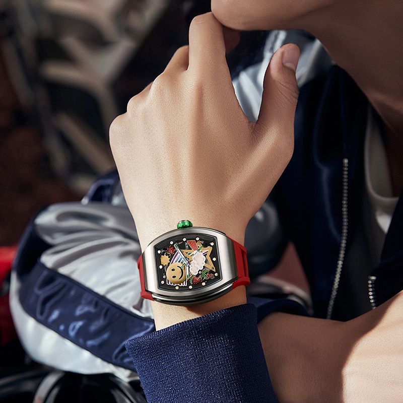 （S)I&W757Stainless Steel Watch with Miyota 8215AAA Movement - 43mm Dial, Rubber Strap, Mineral Glass, Pin Buckle Men's Wristwatch