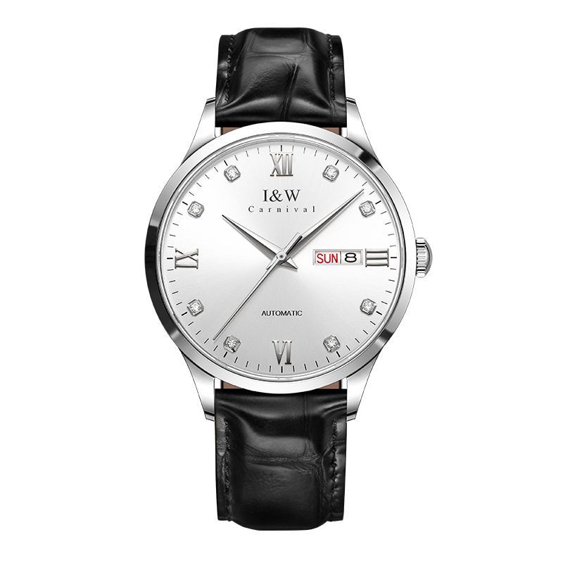 PSQ-I&W 5121 Swiss Fashion Light Luxury Mechanical Watch Stainless Steel Sapphire Crystal Butterfly Clasp for Men Women