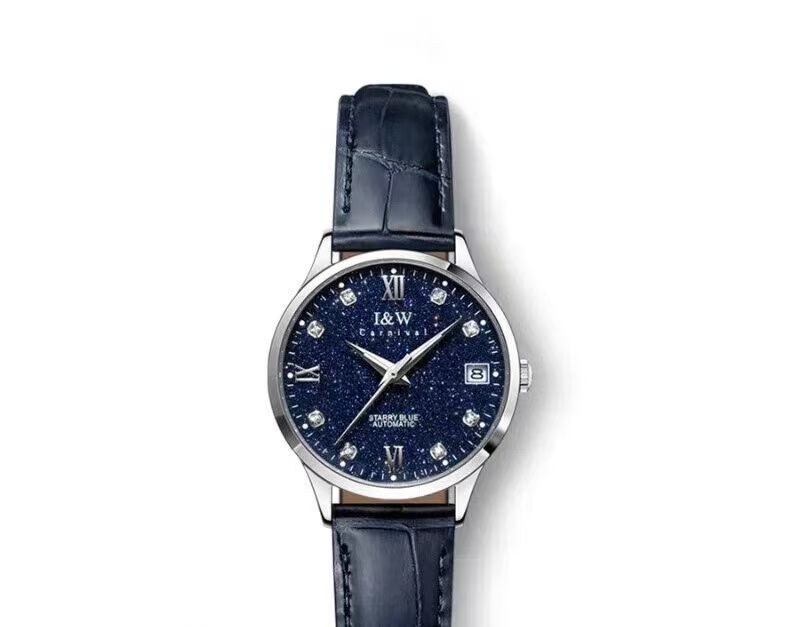 T-658I&W, Swiss brand. Automatic mechanical couple watches with imported movements, starry luminous. Imported Movement658 Men's Steel Strap Starry Blue.