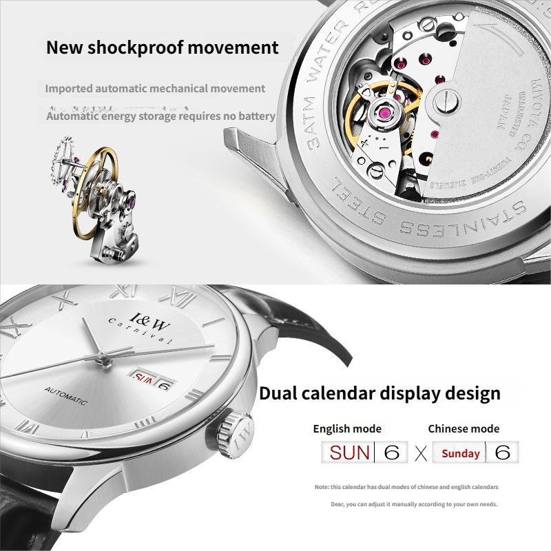 PSQ-I&W513 Stainless Steel Watch Miyota 8205 Seiko NH36 Movement Sapphire Crystal Deployant Clasp Men's Wristwatch