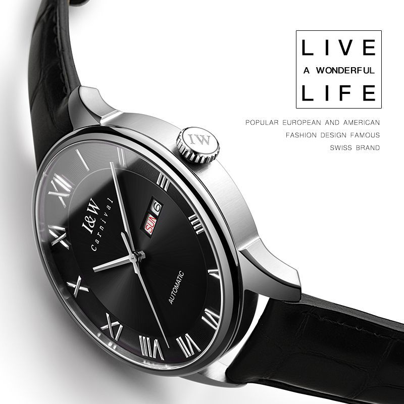 PSQ-I&W513 Stainless Steel Watch Miyota 8205 Seiko NH36 Movement Sapphire Crystal Deployant Clasp Men's Wristwatch