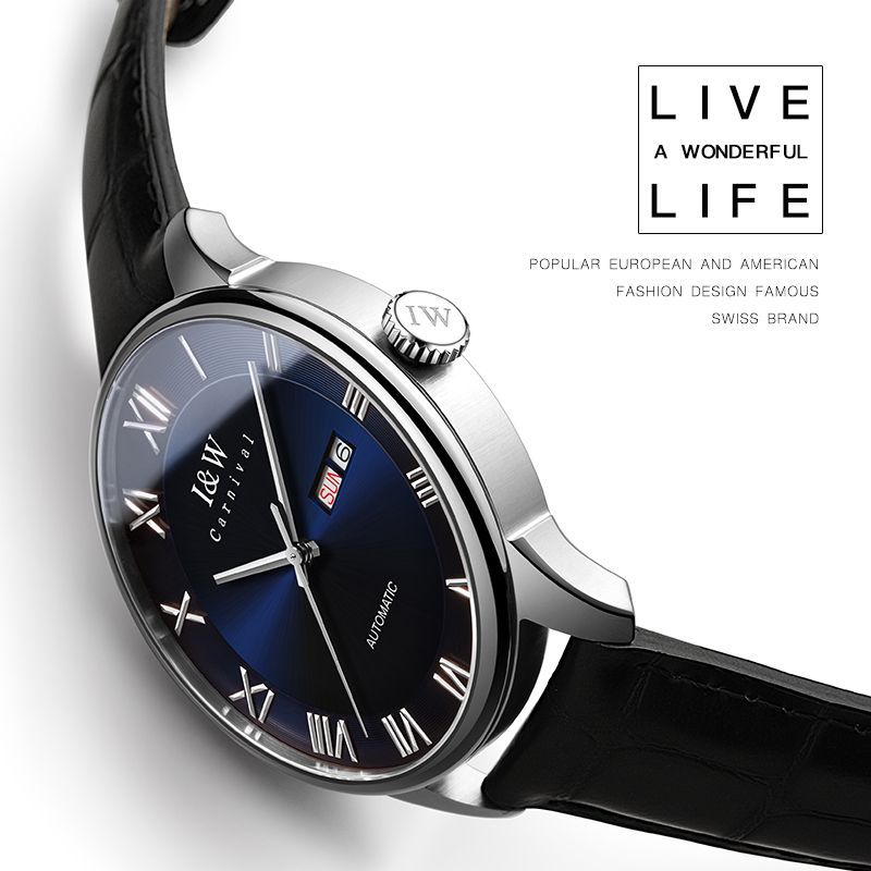 PSQ-I&W513 Stainless Steel Watch Sapphire Blue Miyota 8205 Seiko NH36 Movement Sapphire Crystal Deployant Clasp Men's Wristwatch