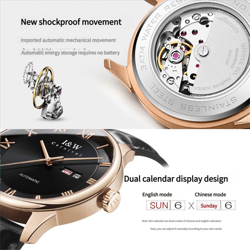 PSQ-I&W513 Stainless Steel Watch Sapphire Blue Miyota 8205 Seiko NH36 Movement Sapphire Crystal Deployant Clasp Men's Wristwatch