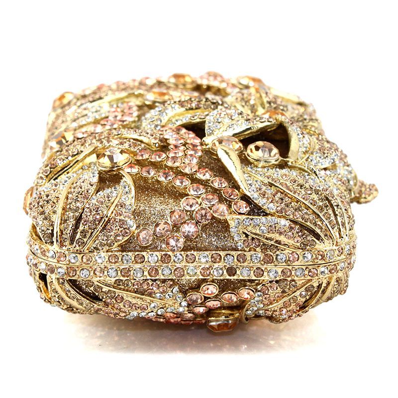 Angel Horse G142 Light Luxury Evening Clutch Bag Swarovski Crystals Hollow Out Inlaid Alloy Handmade Custom Lambskin Lining Handheld for Annual Dinner High-End Party