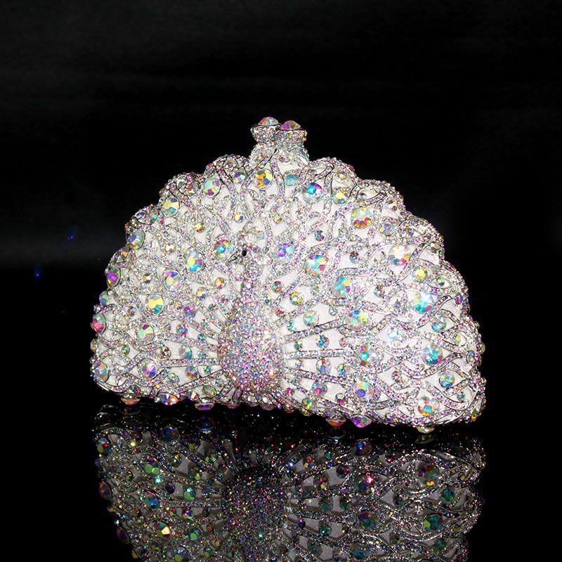 Angel Horse G146 Light Luxury Evening Clutch Bag Swarovski Crystals Hollow Out Inlaid Alloy Handmade Custom Lambskin Lining Handheld for Annual Dinner High-End Party