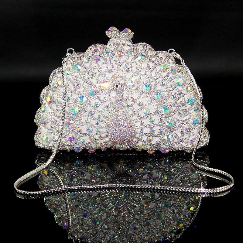Angel Horse G146 Light Luxury Evening Clutch Bag Swarovski Crystals Hollow Out Inlaid Alloy Handmade Custom Lambskin Lining Handheld for Annual Dinner High-End Party