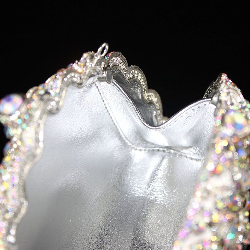 Angel Horse G146 Light Luxury Evening Clutch Bag Swarovski Crystals Hollow Out Inlaid Alloy Handmade Custom Lambskin Lining Handheld for Annual Dinner High-End Party