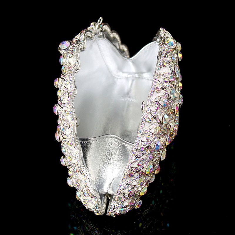 Angel Horse G146 Light Luxury Evening Clutch Bag Swarovski Crystals Hollow Out Inlaid Alloy Handmade Custom Lambskin Lining Handheld for Annual Dinner High-End Party