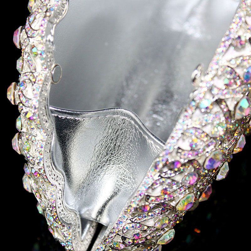 Angel Horse G146 Light Luxury Evening Clutch Bag Swarovski Crystals Hollow Out Inlaid Alloy Handmade Custom Lambskin Lining Handheld for Annual Dinner High-End Party