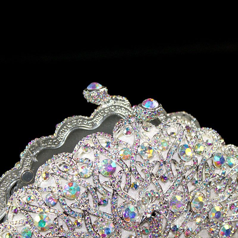 Angel Horse G146 Light Luxury Evening Clutch Bag Swarovski Crystals Hollow Out Inlaid Alloy Handmade Custom Lambskin Lining Handheld for Annual Dinner High-End Party