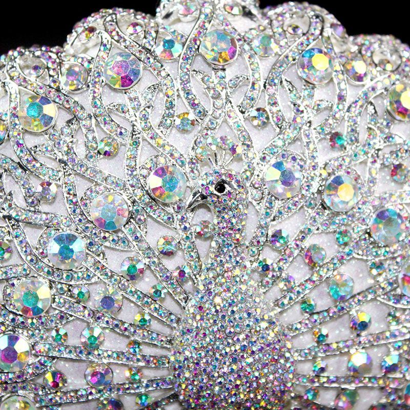 Angel Horse G146 Light Luxury Evening Clutch Bag Swarovski Crystals Hollow Out Inlaid Alloy Handmade Custom Lambskin Lining Handheld for Annual Dinner High-End Party