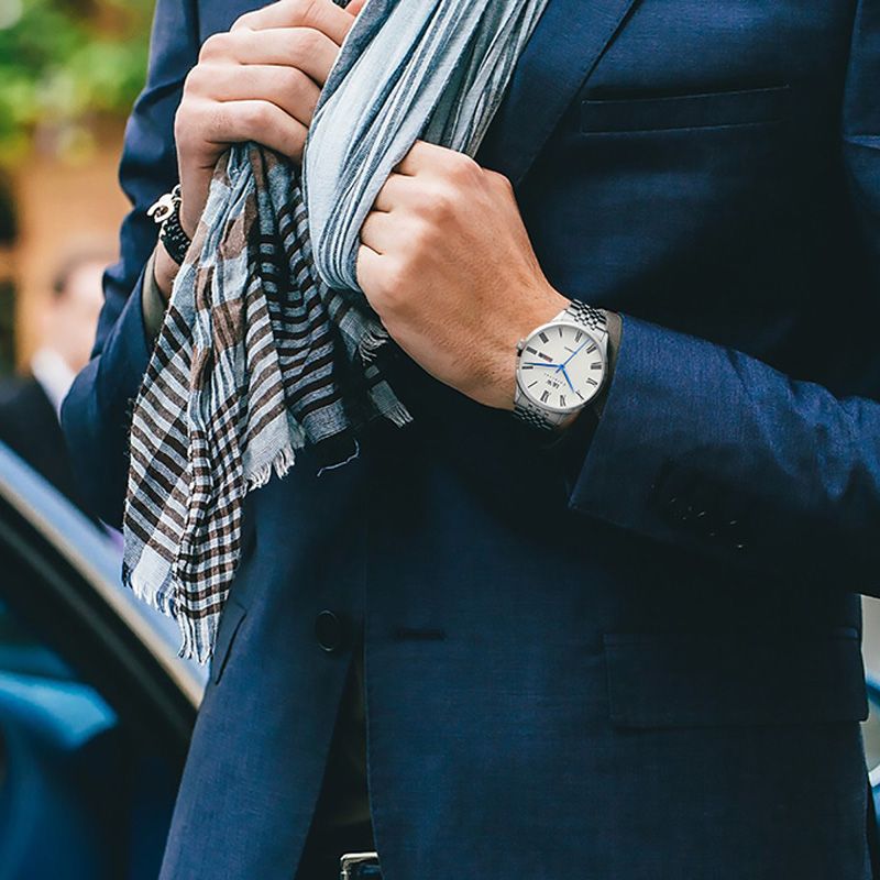 （S）I&W 912 Men's Stainless Steel Watch - 41mm Case, Miyota 8205 Movement, Synthetic Sapphire Crystal, Butterfly Clasp Bracelet