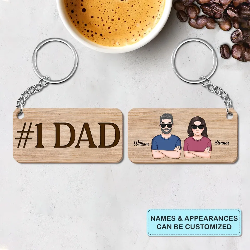 Personalized Wooden Keychain - Father's Day, Birthday Gift For Dad, Grandpa