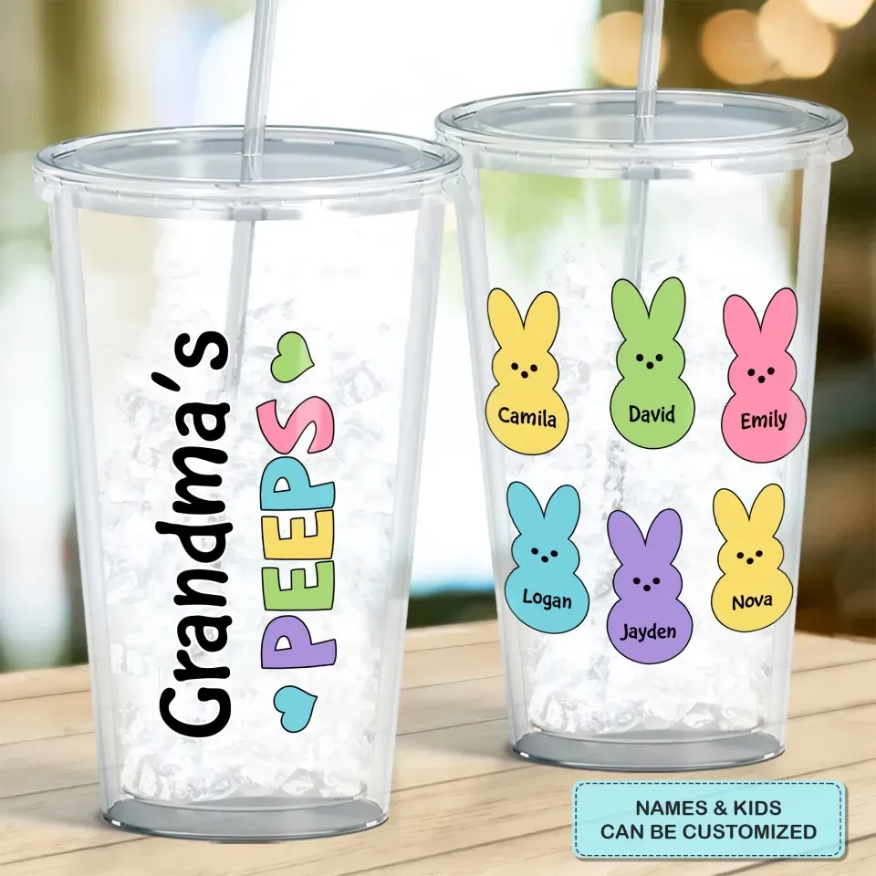 Grandma Easter - Personalized Custom Acrylic Tumbler - Gift For Grandma, Mom, Family Members