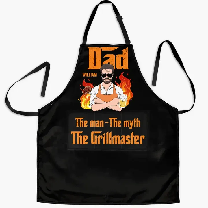 Personalized Apron - Father's Day Gift For Dad, Grandpa - The Man The Myth The Grillmaster