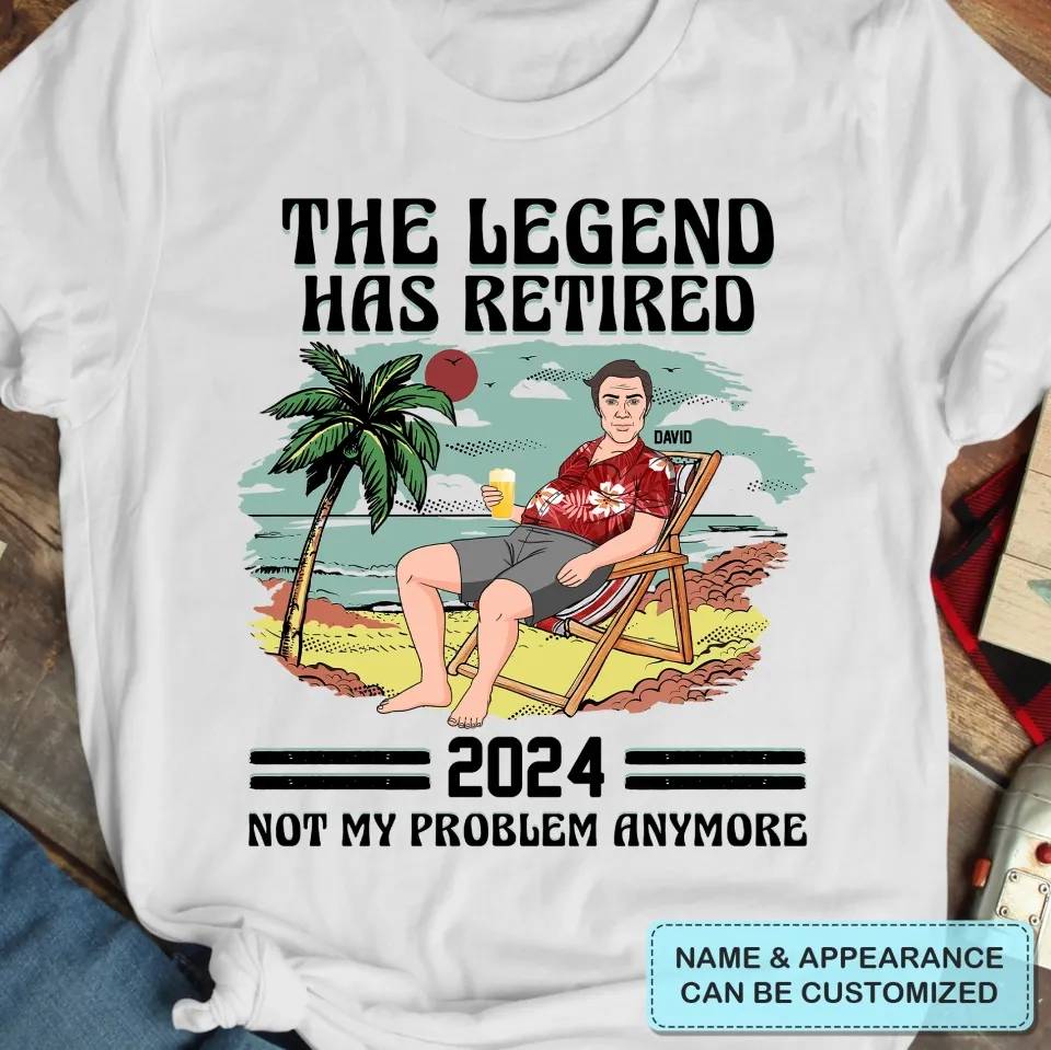 The Legend Has Retired - Personalized Custom T-shirt -  Gift For Dad, Grandpa