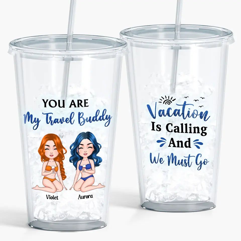 Personalized Custom Acrylic Tumbler - Birthday, Holiday Gift For Friend, Bestie, Beach Lover - Summer Is Calling And We Must Go