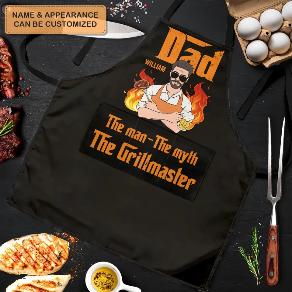 Personalized Apron - Father's Day Gift For Dad, Grandpa - The Man The Myth The Grillmaster