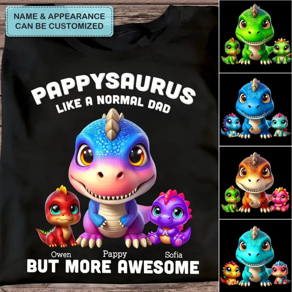 3D Grandpasarus - Personalized Custom T-shirt -  Day Gift For Dad