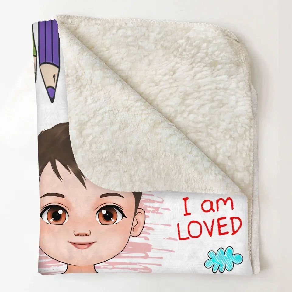 I Am Kind - Personalized Custom Blanket - Christmas Gift For Kids, Family Members