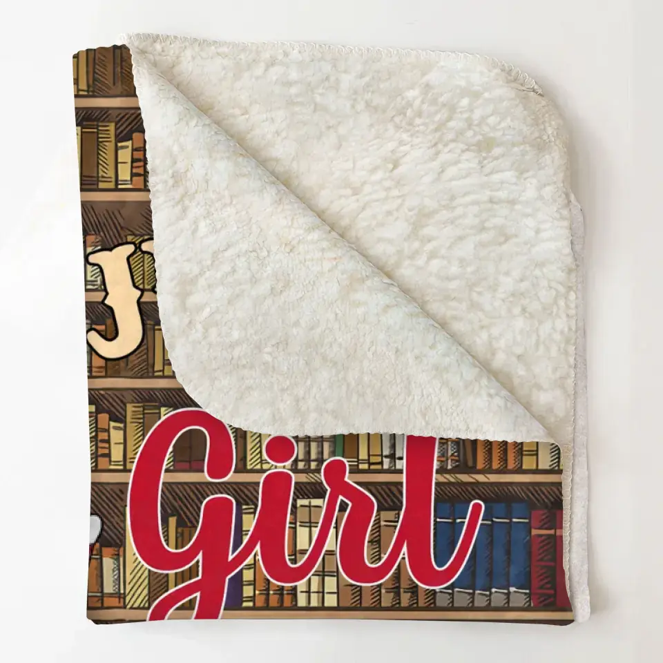 Just  A Girl Who Loves Books - Personalized Custom Blanket - Gift For Reading Lover