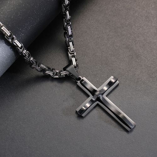 Hip Hop Christian Cross Stainless Steel Men's Pendant Necklace 133 sales