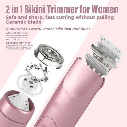 Customizable Rechargeable 2 in 1 Multifunctional Electric Body Facial Hair Remover Bikini Trimmer for Women