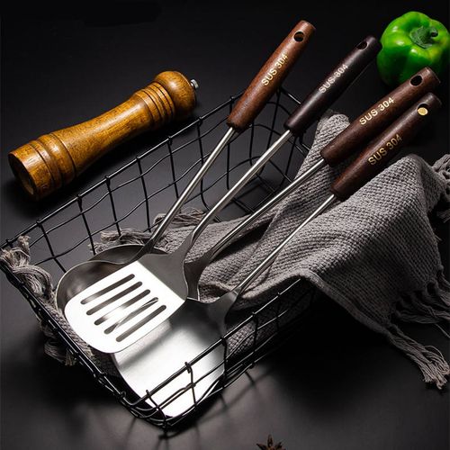 Manufacturer Wholesale Multi Functional Kitchenware Set With 304 Stainless Steel Material and Wooden Handle Kitchenware Set