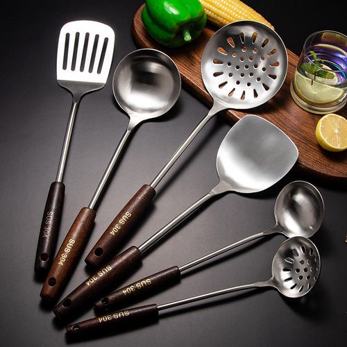 Manufacturer Wholesale Multi Functional Kitchenware Set With 304 Stainless Steel Material and Wooden Handle Kitchenware Set