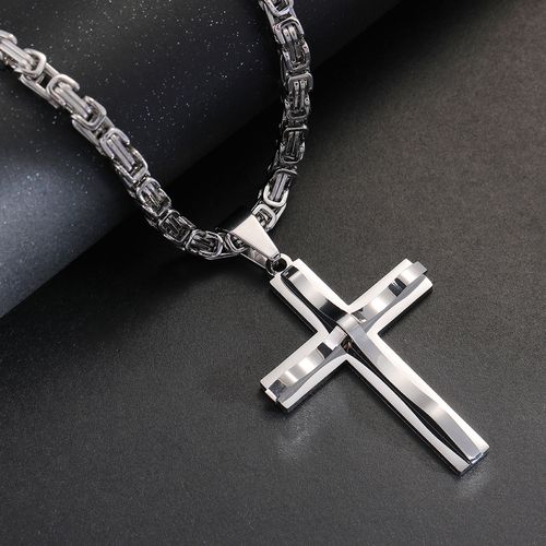 Hip Hop Christian Cross Stainless Steel Men's Pendant Necklace 133 sales
