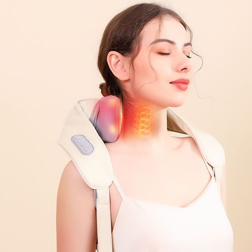 2025 New Wireless Rechargeable Neck Massager Shiatsu Neck Shoulder Massager for Car Neck Back Body Massager With Heating