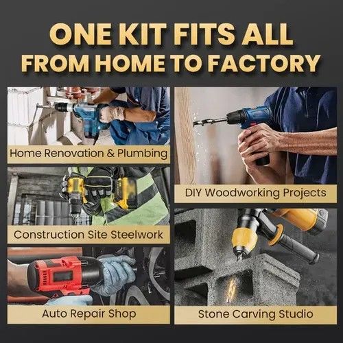 🔥2025 Hot Sale🔥High-Strength 4-Flute Serrated Eccentric Drill Bit Kit EFFICIENT DEEP DRILLINGUp to 5cm Depth Without Cracking