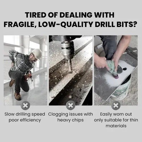 🔥2025 Hot Sale🔥High-Strength 4-Flute Serrated Eccentric Drill Bit Kit EFFICIENT DEEP DRILLINGUp to 5cm Depth Without Cracking