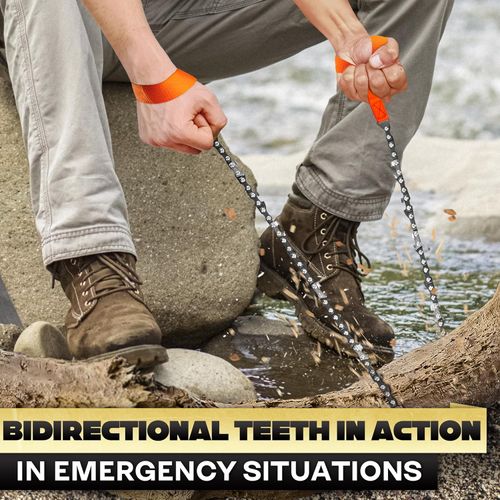 Manual Chain Saw - Survival Pocket Chainsaw with Bag | Manganese Steel 63.5cm Folding Tree Saw with Bidirectional Teeth, a Must-Have for Camping Gear, Survival Gear, or Emergency Setups