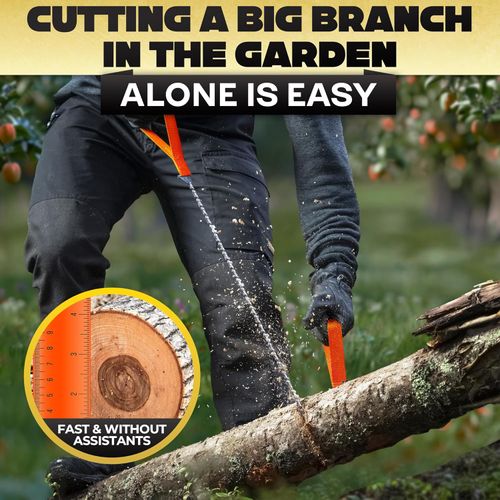 Manual Chain Saw - Survival Pocket Chainsaw with Bag | Manganese Steel 63.5cm Folding Tree Saw with Bidirectional Teeth, a Must-Have for Camping Gear, Survival Gear, or Emergency Setups