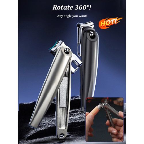 360° Rotating Nail Clipper Set | Ultra-Sharp Thick Toenail Clipper with Nano File