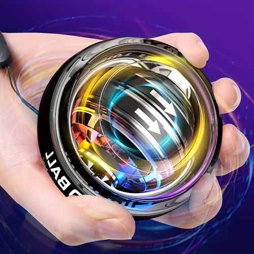 Wrist Strength Training Balls, Grip Balls, And Fitness Gyroscope Balls Are Used by Young People to Stress And for Muscle Workouts, Focusing on Hand Strength Training