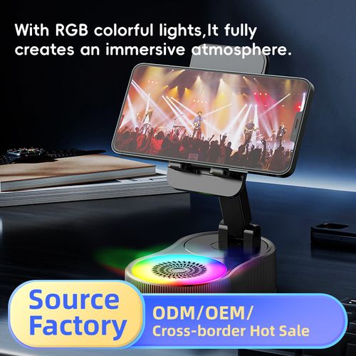 Multifunctional Phone Holder with Power Bank and Bluetooth Speaker