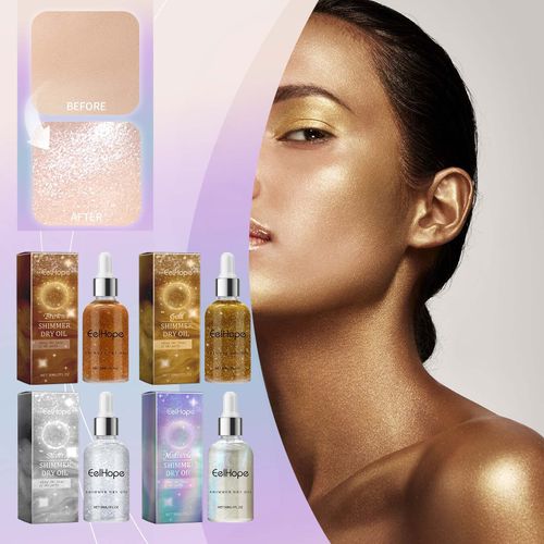 Party Body Glitter Oil | Brightening Shimmer Dry Oil for Weddings, Nightclubs & Beach Parties | Safe & Comfortable for Face and Body